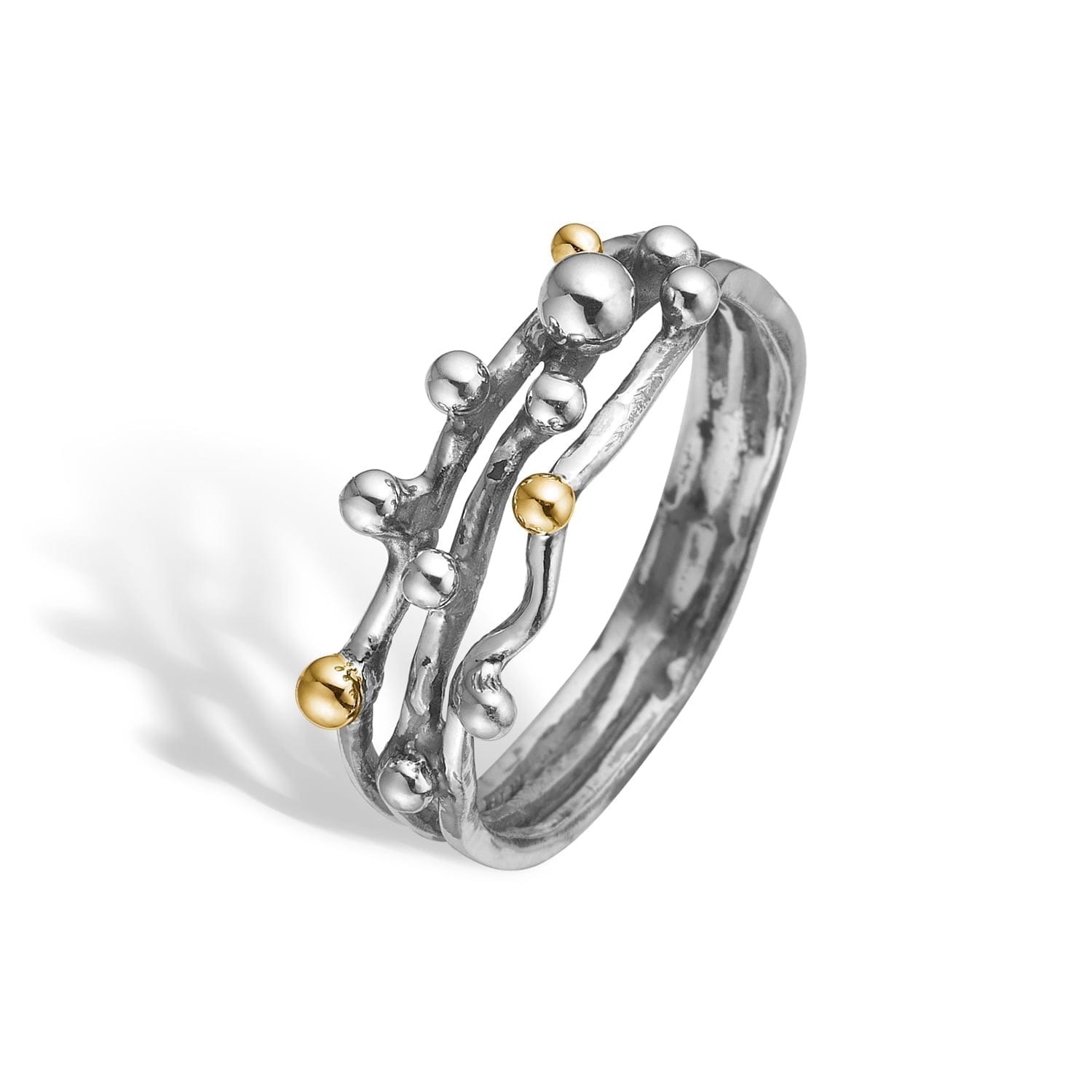 Urban Harlem Buds-3 Polished Ring - Unik Sølvring