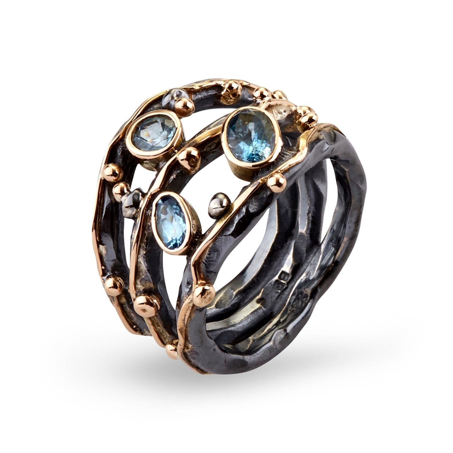 Ring Zeus Tribeca Stones Aqua - Drømmende Sølvring