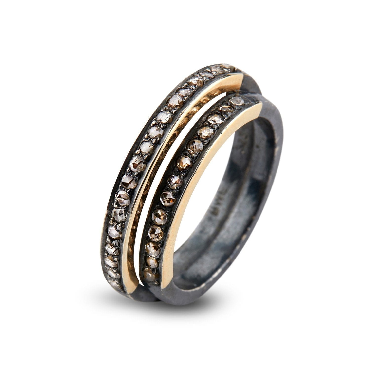 Ring Jacqueline II Pavé – Håndlavet Sølvring med Diamanter