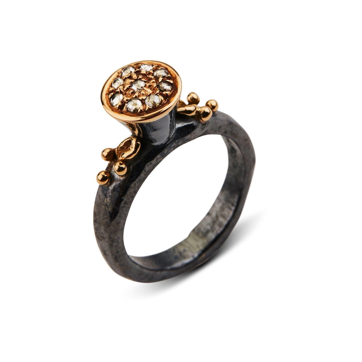 Ring Constantinople - Håndlavet Sølvring med Diamanter
