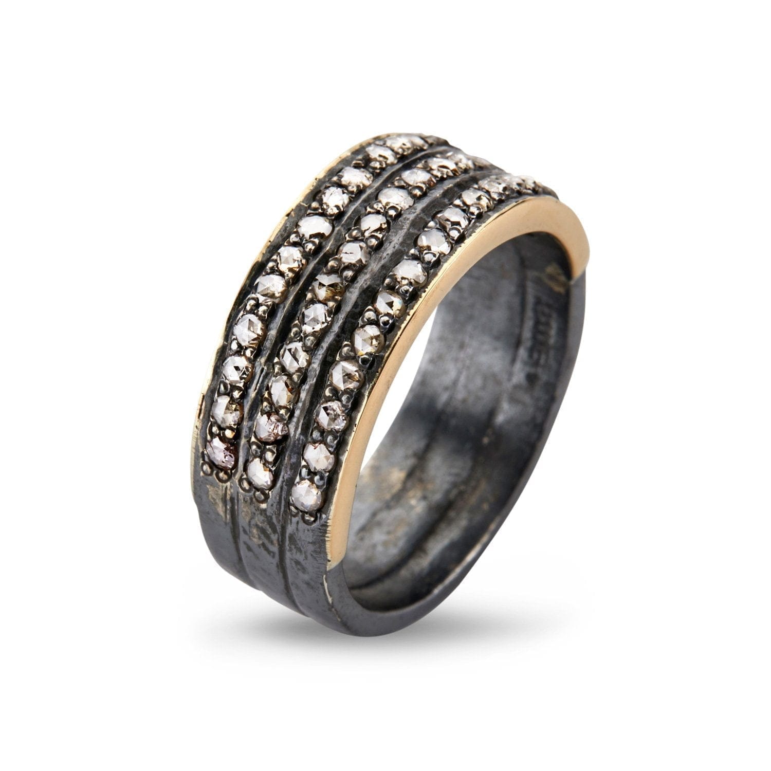 Ring Jackie Triple Pavé – Unik Diamantring i Sølv og Guld