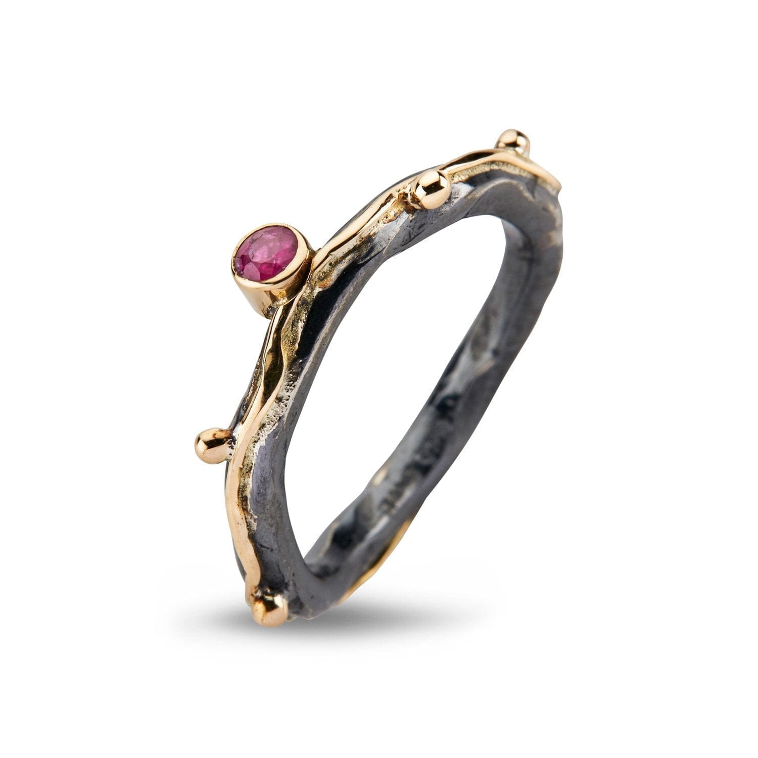 Zeus Single Ruby Ring – Ikonisk Rubinring i Sølv og Guld