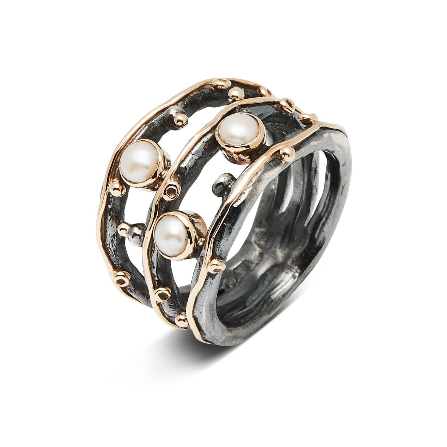 Zeus Tribeca Perle Ring - Skulpturel Elegance og Stil