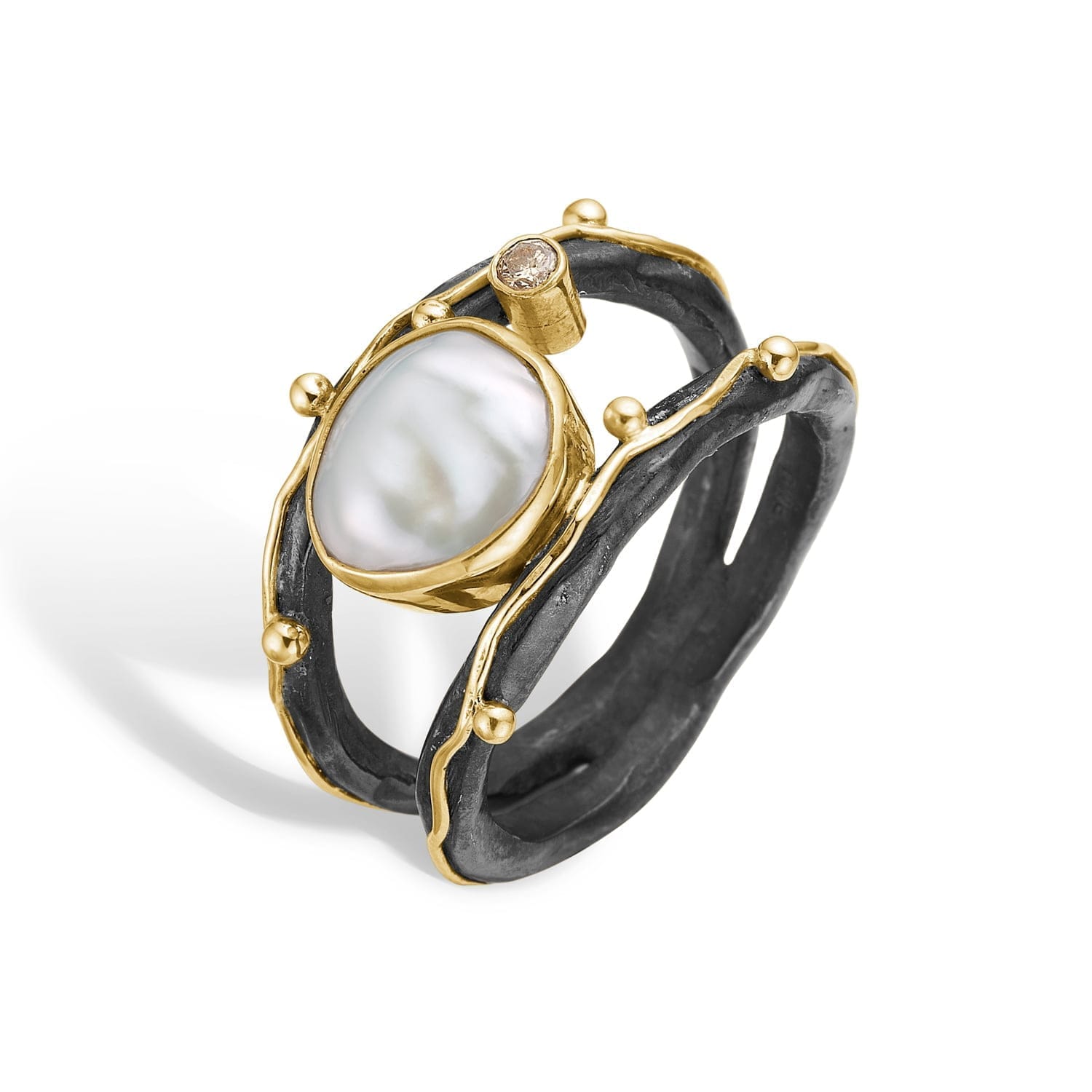 Zeus Dubeca White Keshi Ring - Elegance til Dit Smykkevalg