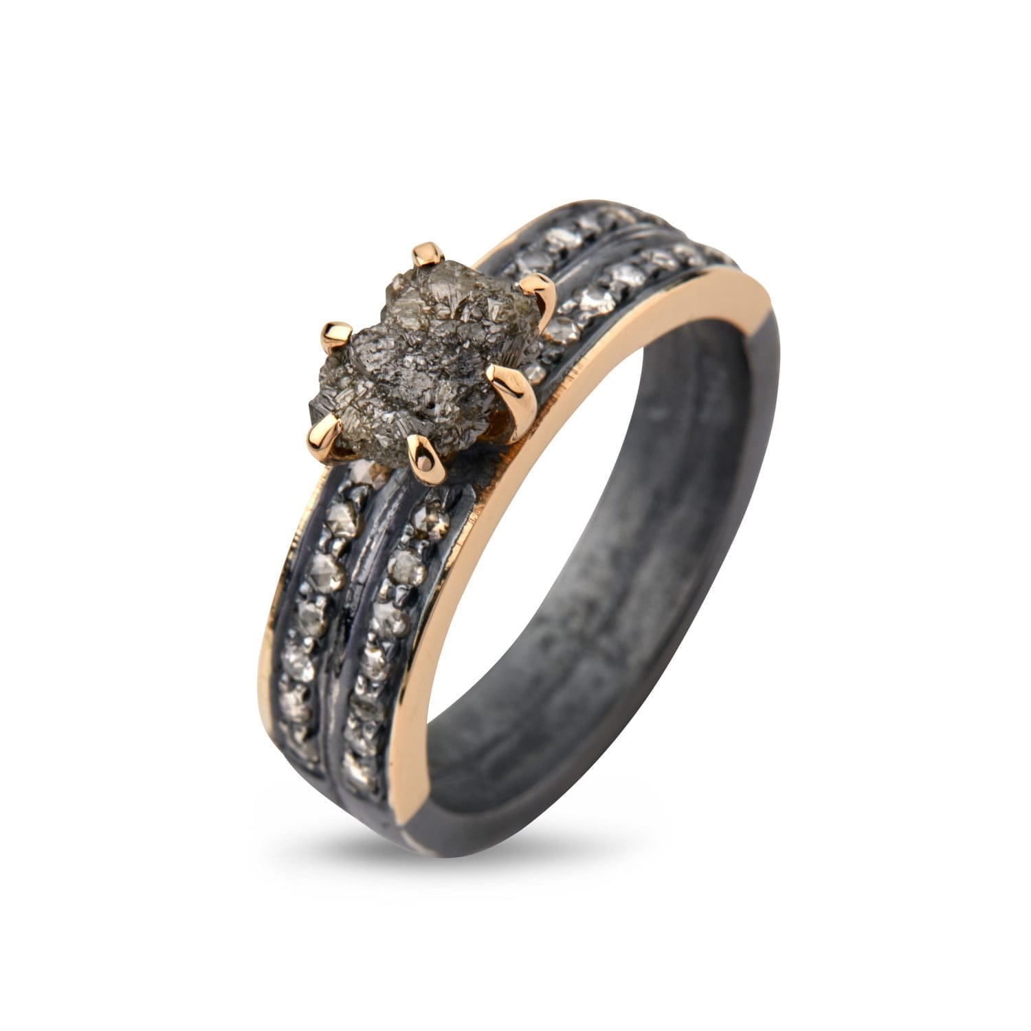 Ring Jackie Duo Pavé Raw – Eksklusiv Diamantring
