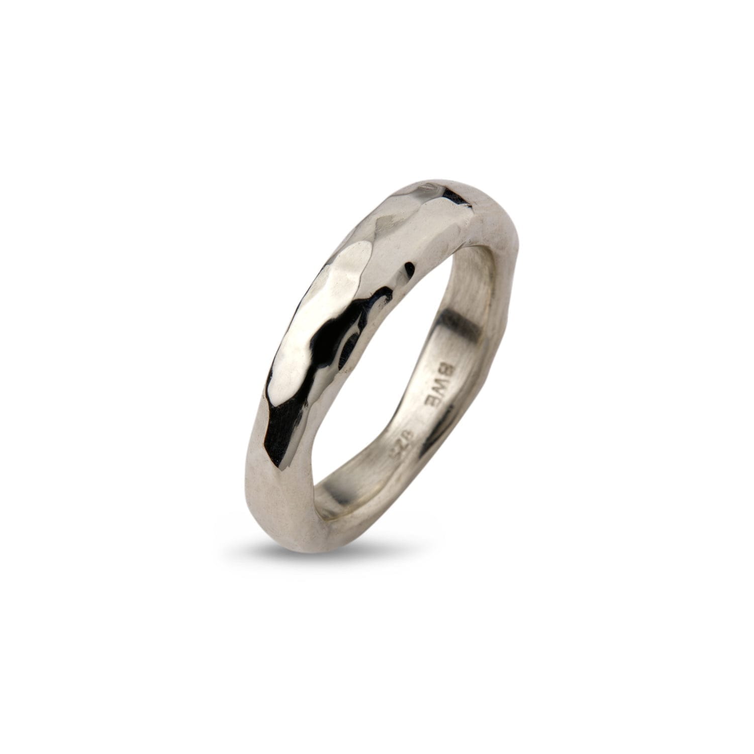 Sølvring Hammered Polished - Tidløst Design til Mænd