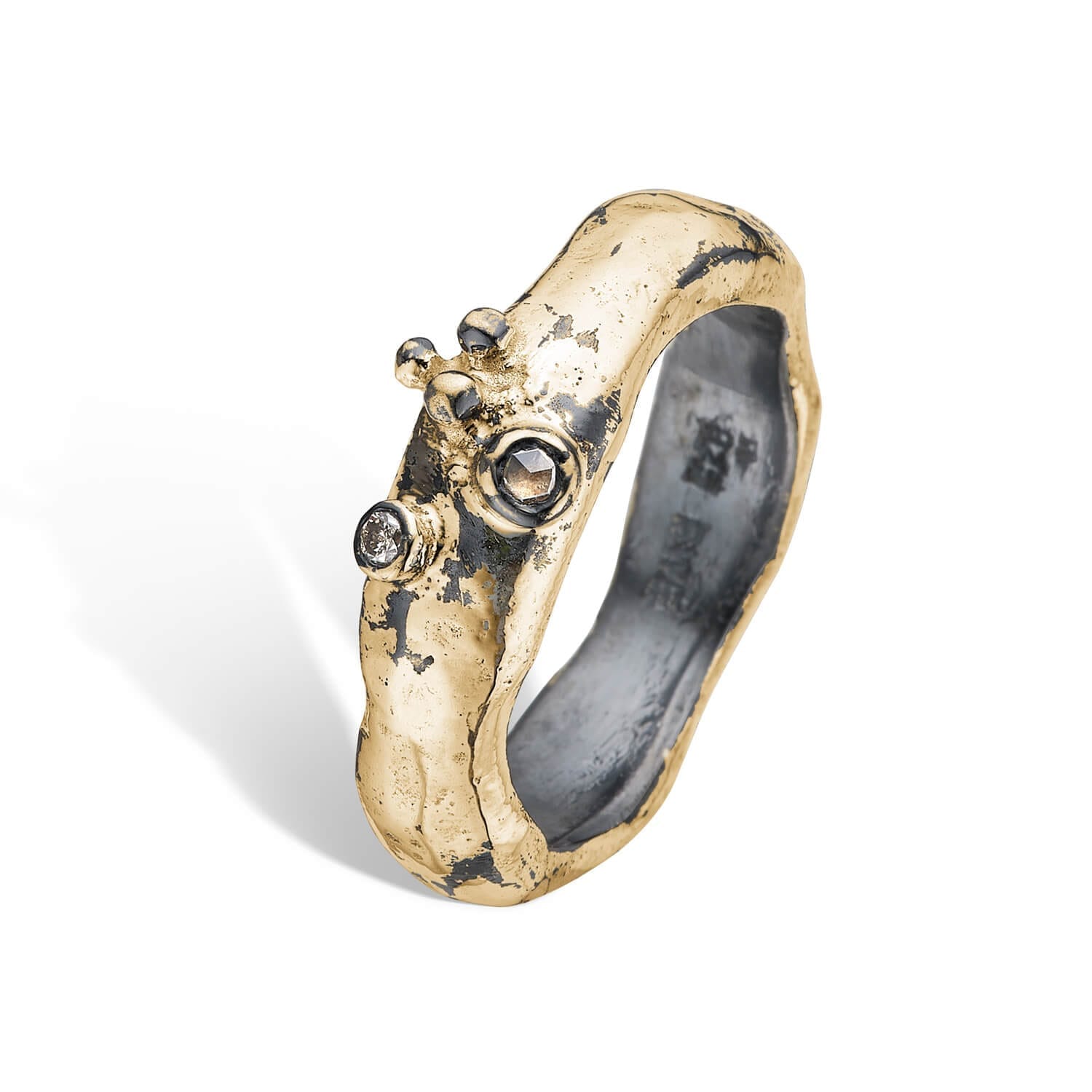 Ring Sacra Golden - Diamantring med Brilliant og Rosecut
