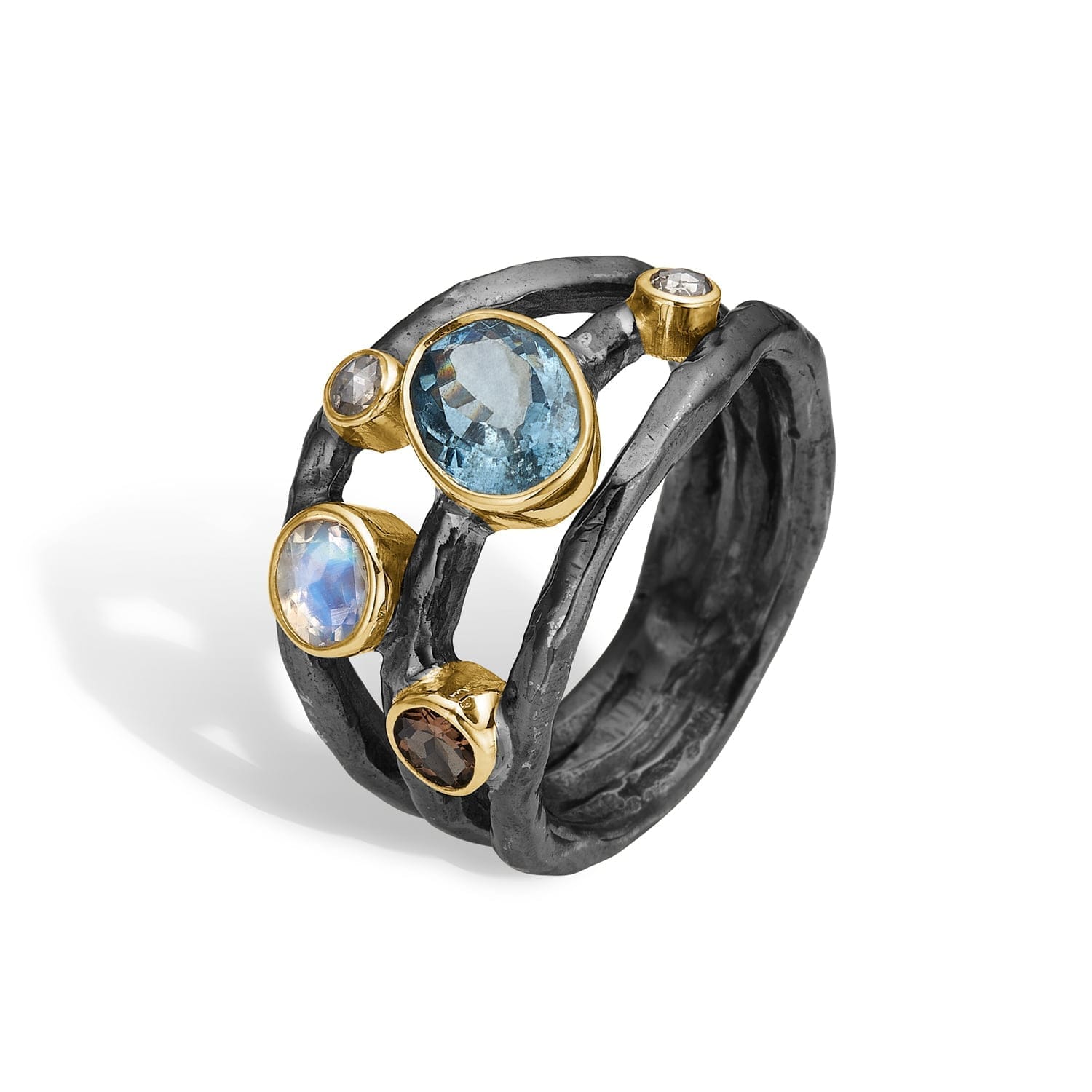 Ring Alika - Elegant ring med aquamarine og diamanter