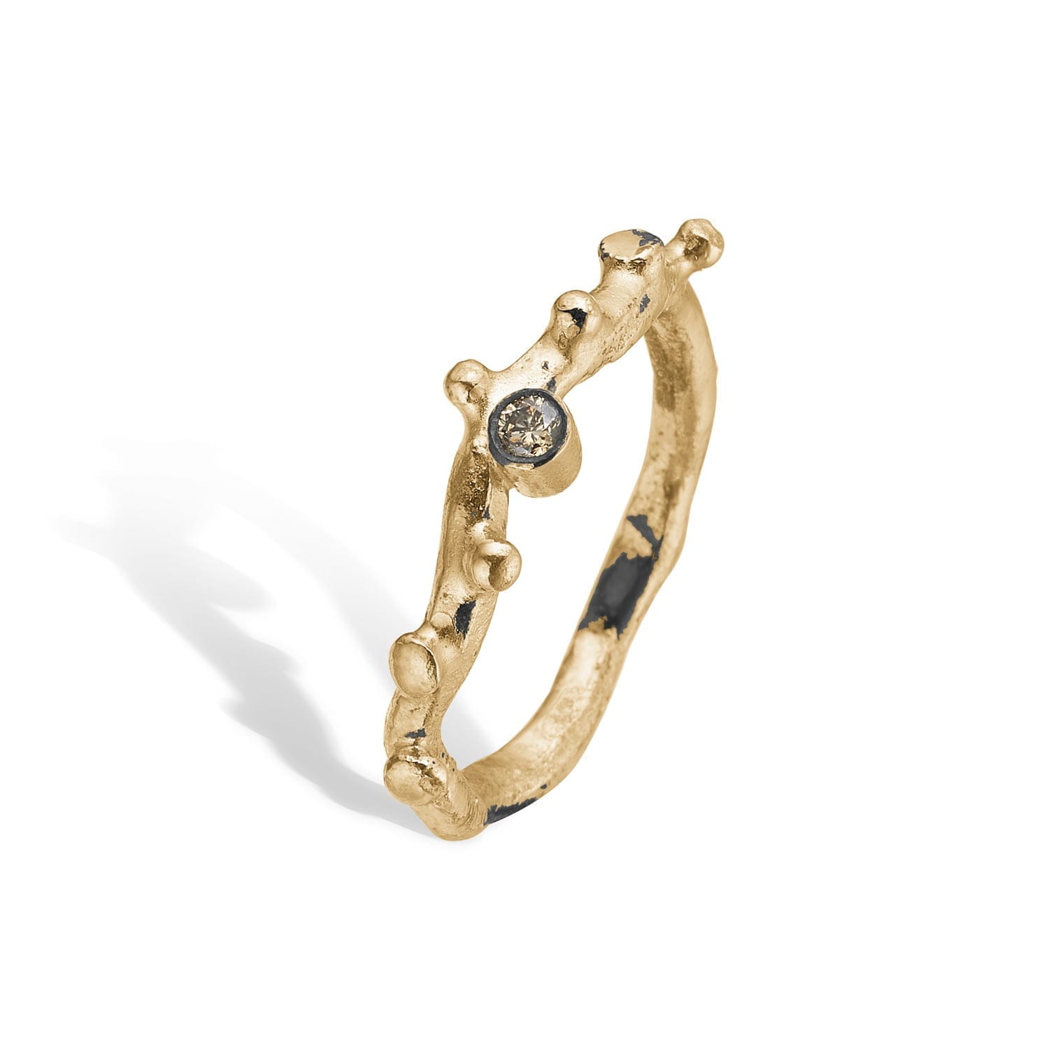 Ring Grace Single Golden med Brilliant Diamant - 52