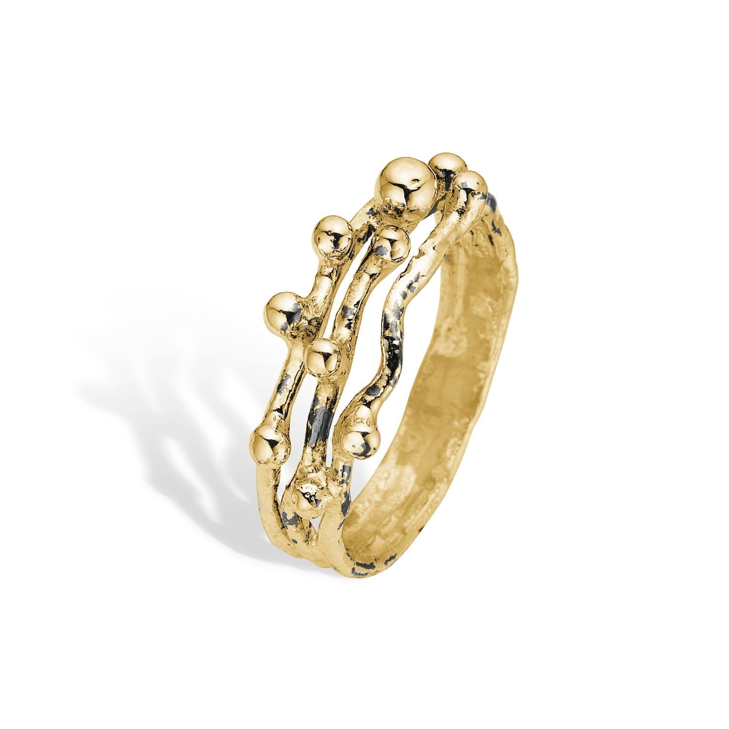 Ring Harlem Buds-3 Golden - Elegant Guldring 925s
