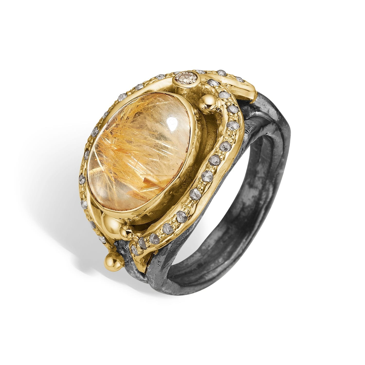 Ring med Kensho Rutile Quartz - Unik Zen-inspireret Smykke