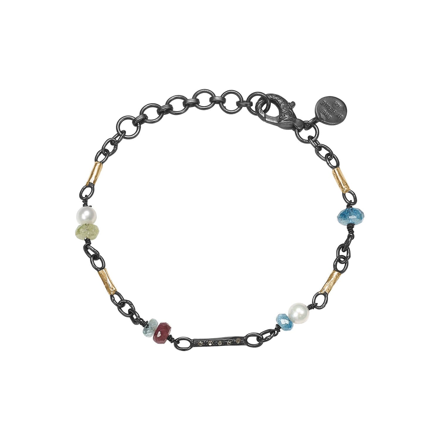 Jacquline Stone Perle Armbånd med Diamanter og Smykker