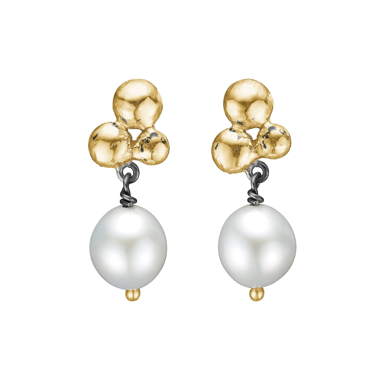 Alice Perle Ørestikkere med Guldpynt - Stilfuld Elegance