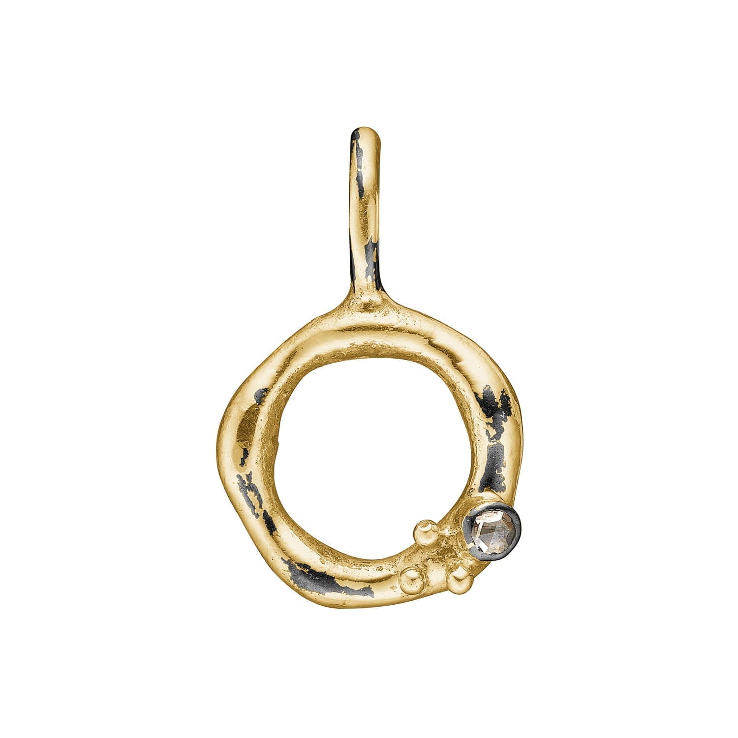 Sacra Tiny Golden Vedhæng med Diamant - Eksklusivt Smykke