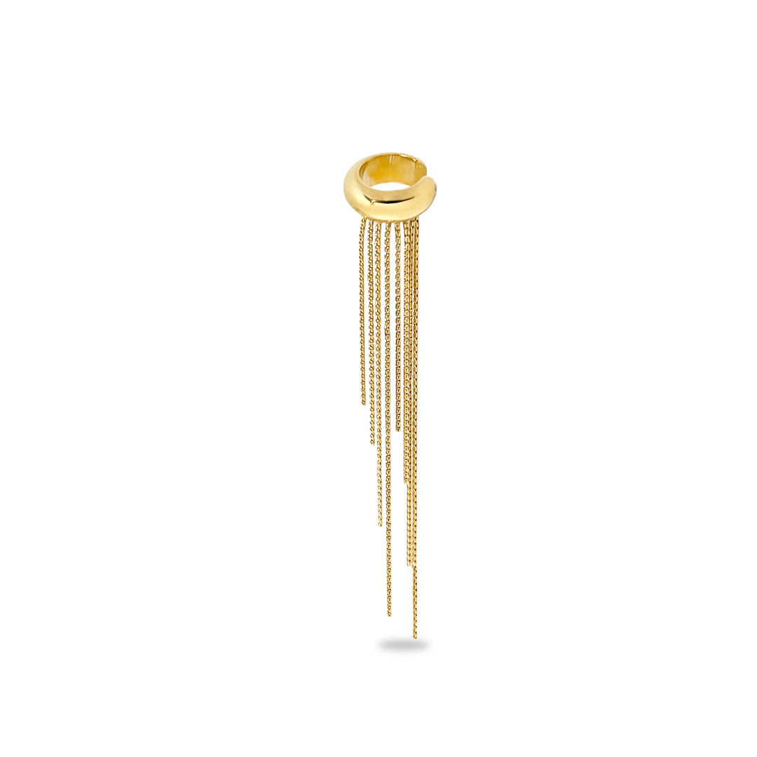 Cuff  ørering -jellyfish - Onesize Regulerbar Størrelse - 18 Karat Forgyldt