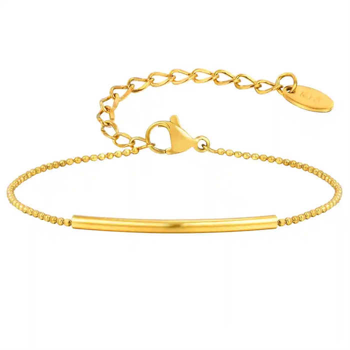 Elegant Bar Armbånd i Forgyldt Rustfrit Stål - Tilbud!