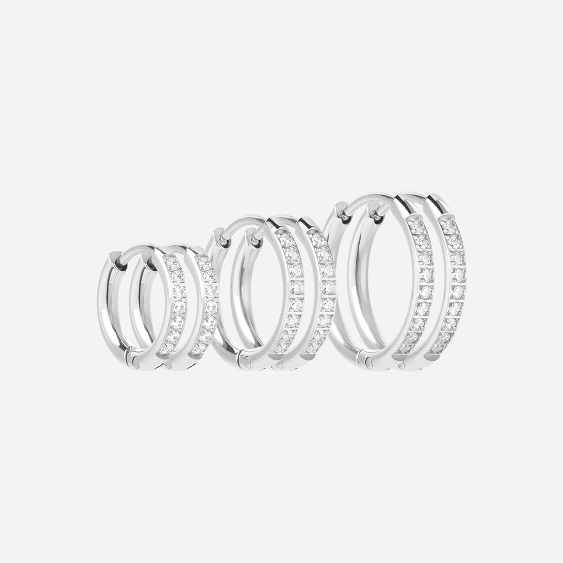 Zircon Hoops Øreringe i Sølv – 6 Par på Tilbud!