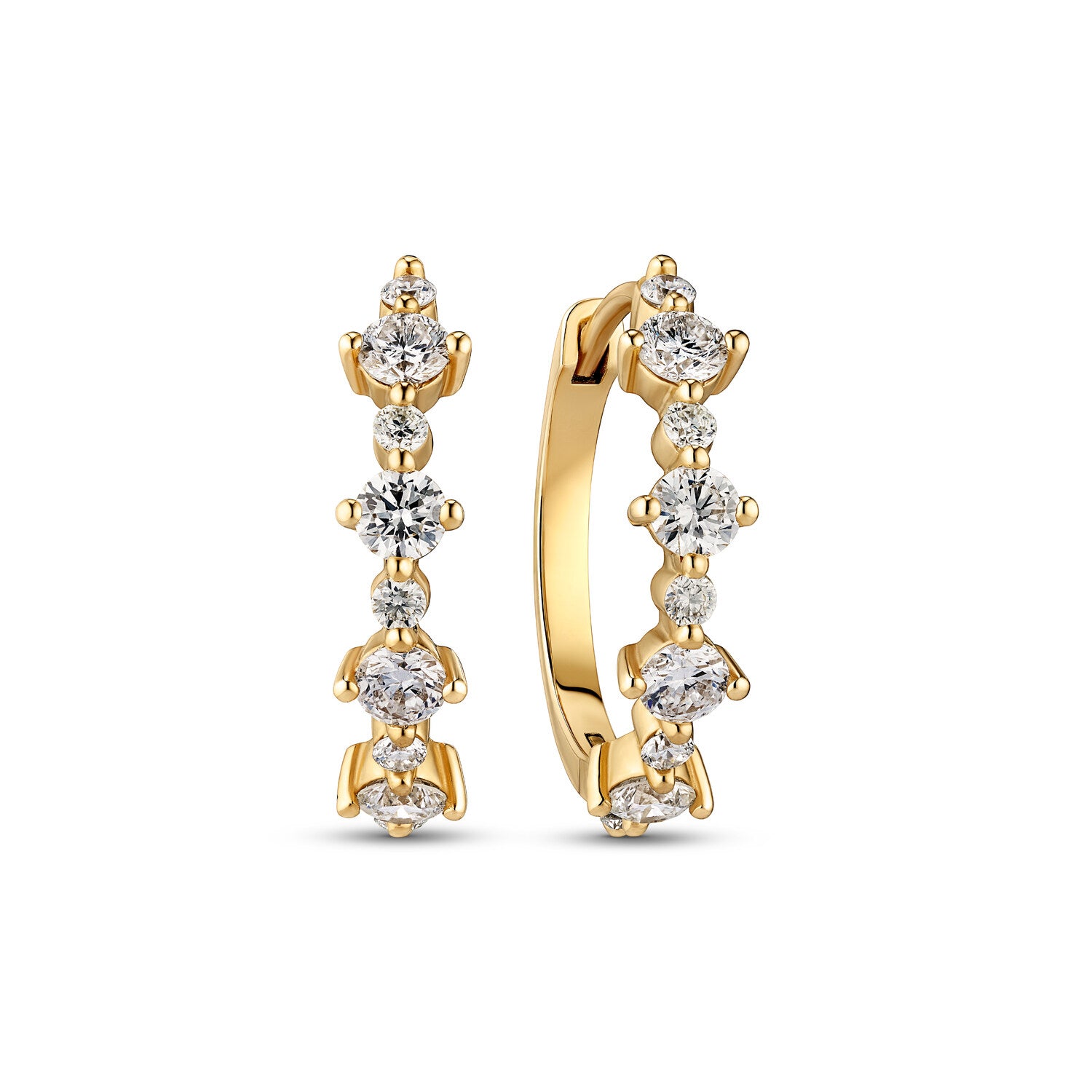 øreringe Brina Creolo - 14 Kt Guld El Hvidguld 085 Ct Tw G-h Vs Lab-grown Diamanter