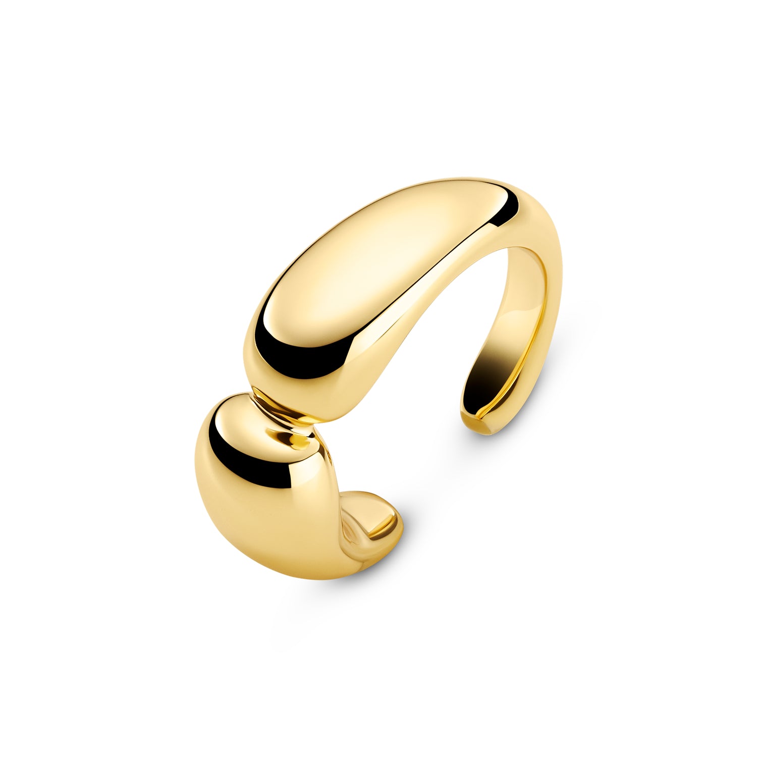 Ear Cuff Goccia Pianura Piccolo - 18 Karat Forgyldt Med Poleret Overflade