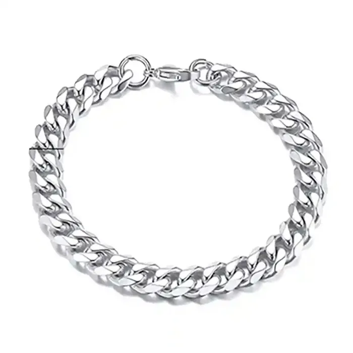 Cuban Chain Klassisk Herrearmbånd I Rustfri Stål  -  7 Mm