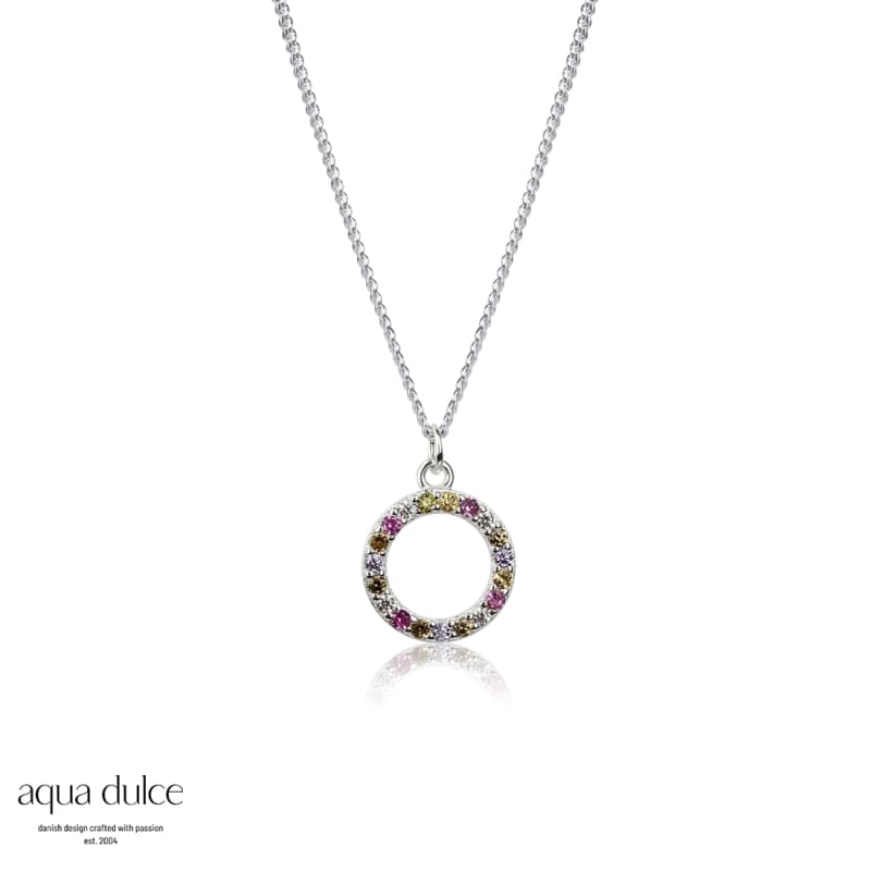 Pastel Circle Necklace Silver