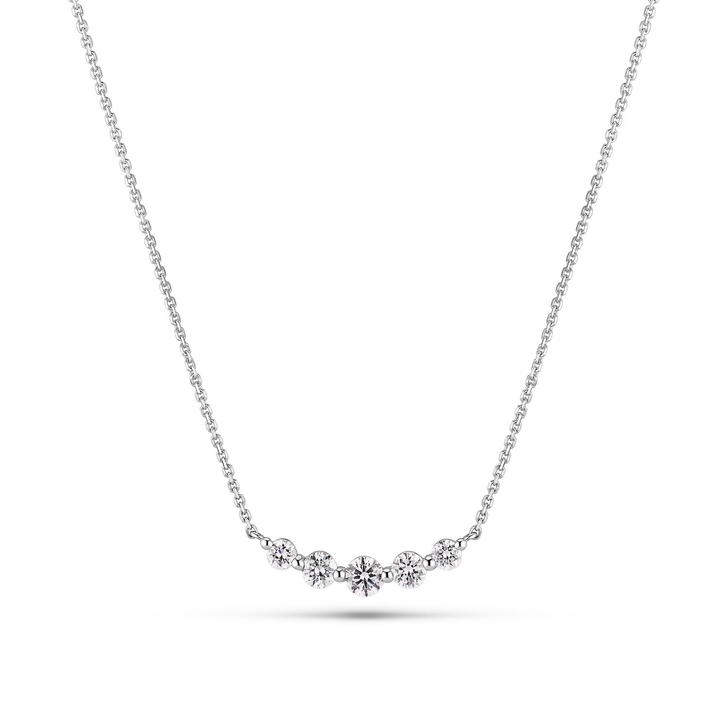 Halskæde Tiara - 14 Kt Guld El Hvidguld 037-046 Ct Tw G-h Vs Lab-grown Diamanter