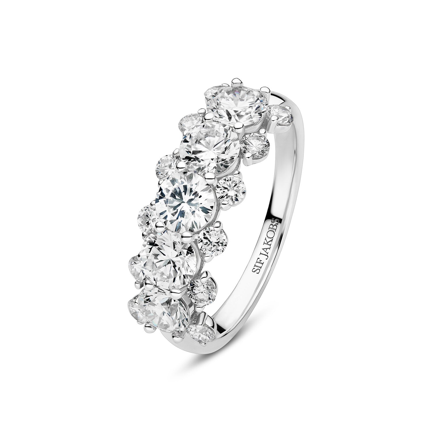 Ring Fior Grande - 14 Kt Guld El Hvidguld 230 Ct Tw G-h Vs Lab-grown Diamanter