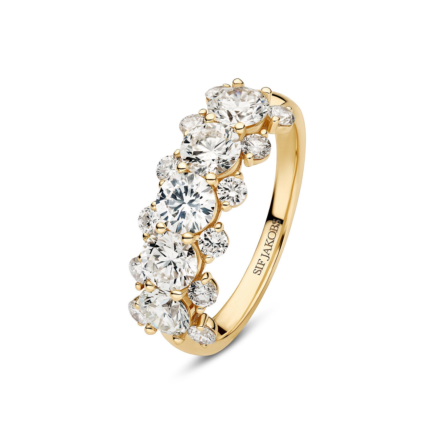 Ring Fior Grande - 14 Kt Guld El Hvidguld 230 Ct Tw G-h Vs Lab-grown Diamanter