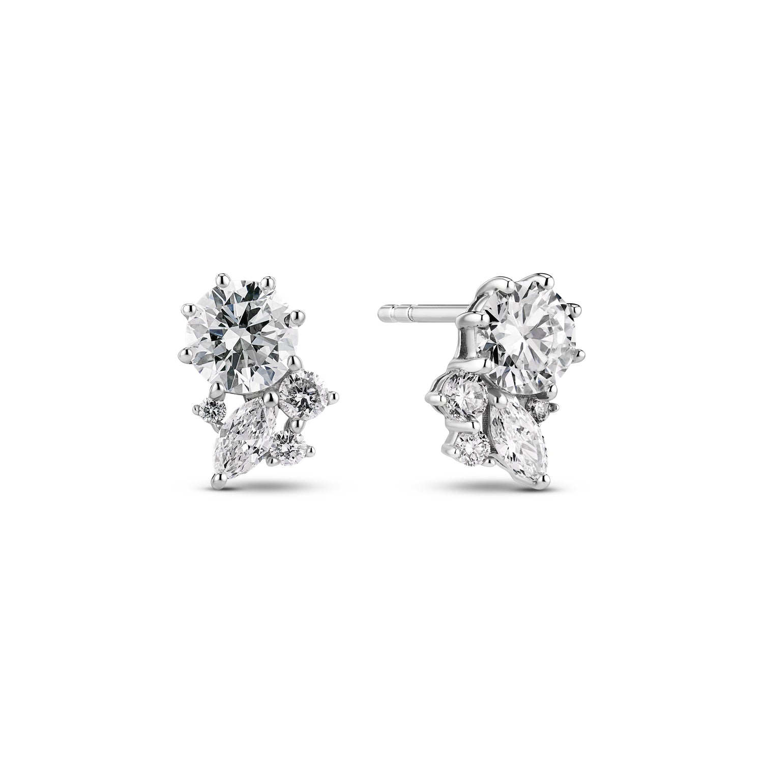 øreringe Lovere - 14 Kt Guld El Hvidguld 093 Ct Tw G-h Vs Lab-grown Diamanter