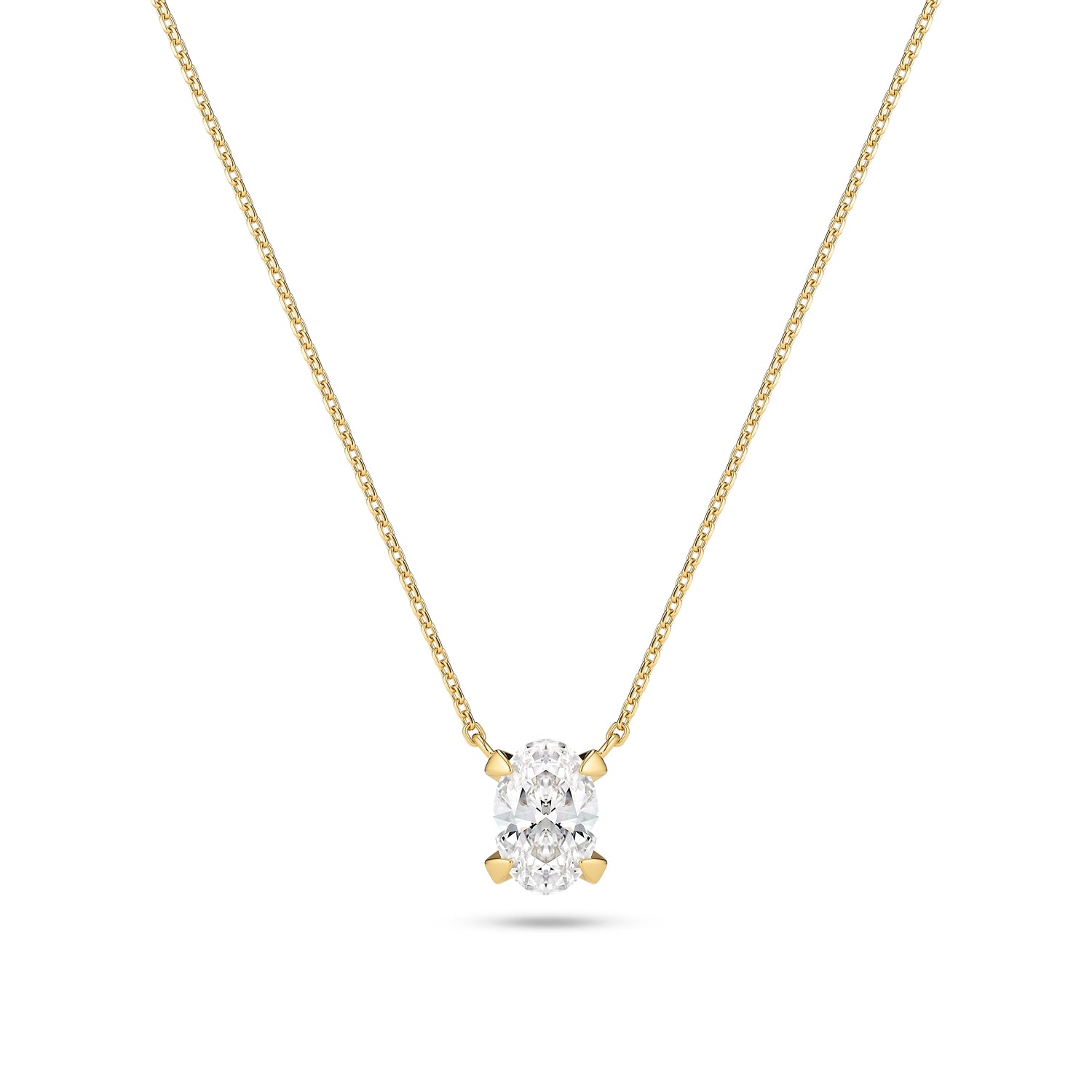 Halskæde Grace Ovale Solitaire - 14 Kt Guld El Hvidguld 075 Ct Tw G-h Vs Lab-grown Diamant