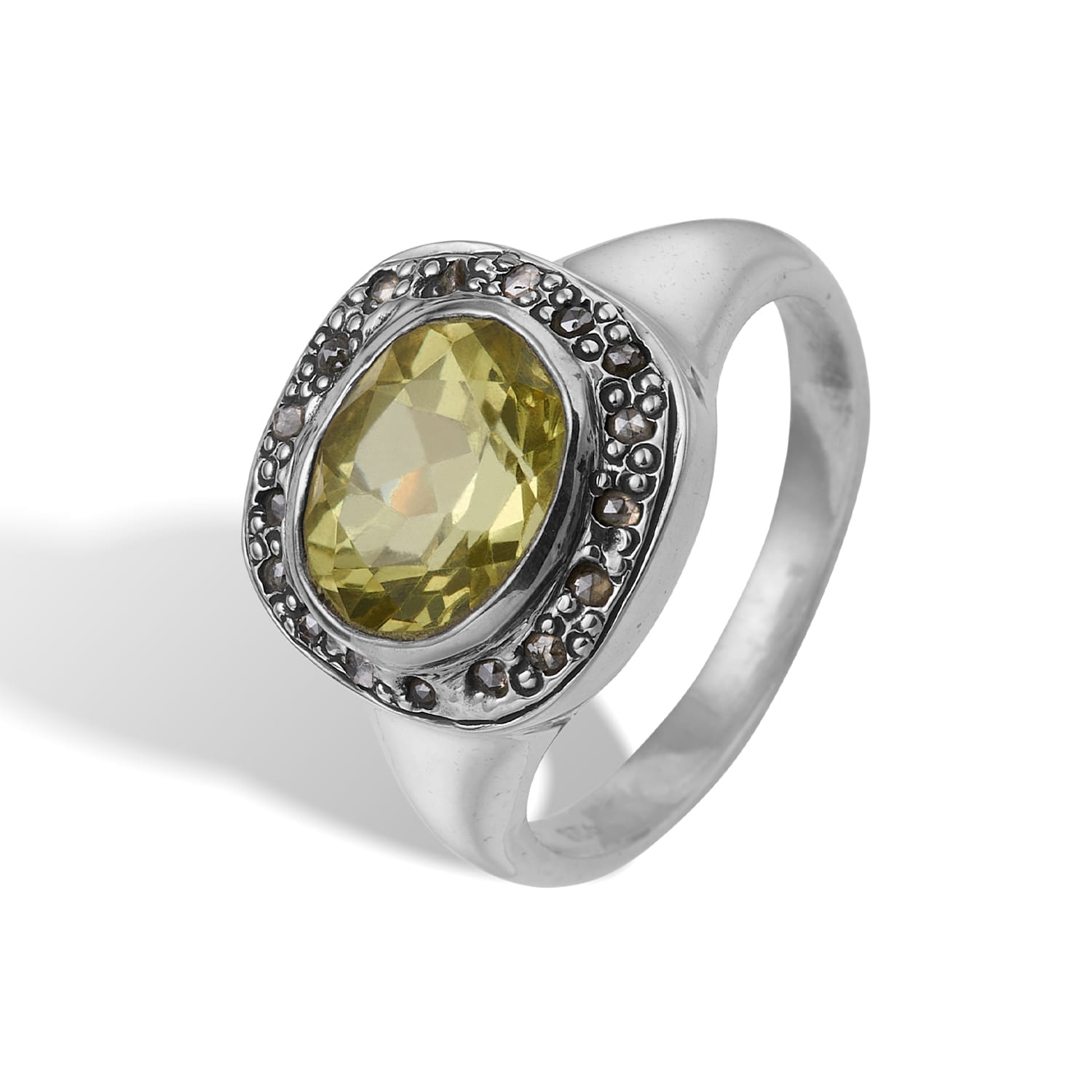 Frida Signet Pav? Lemon Quartz - 52