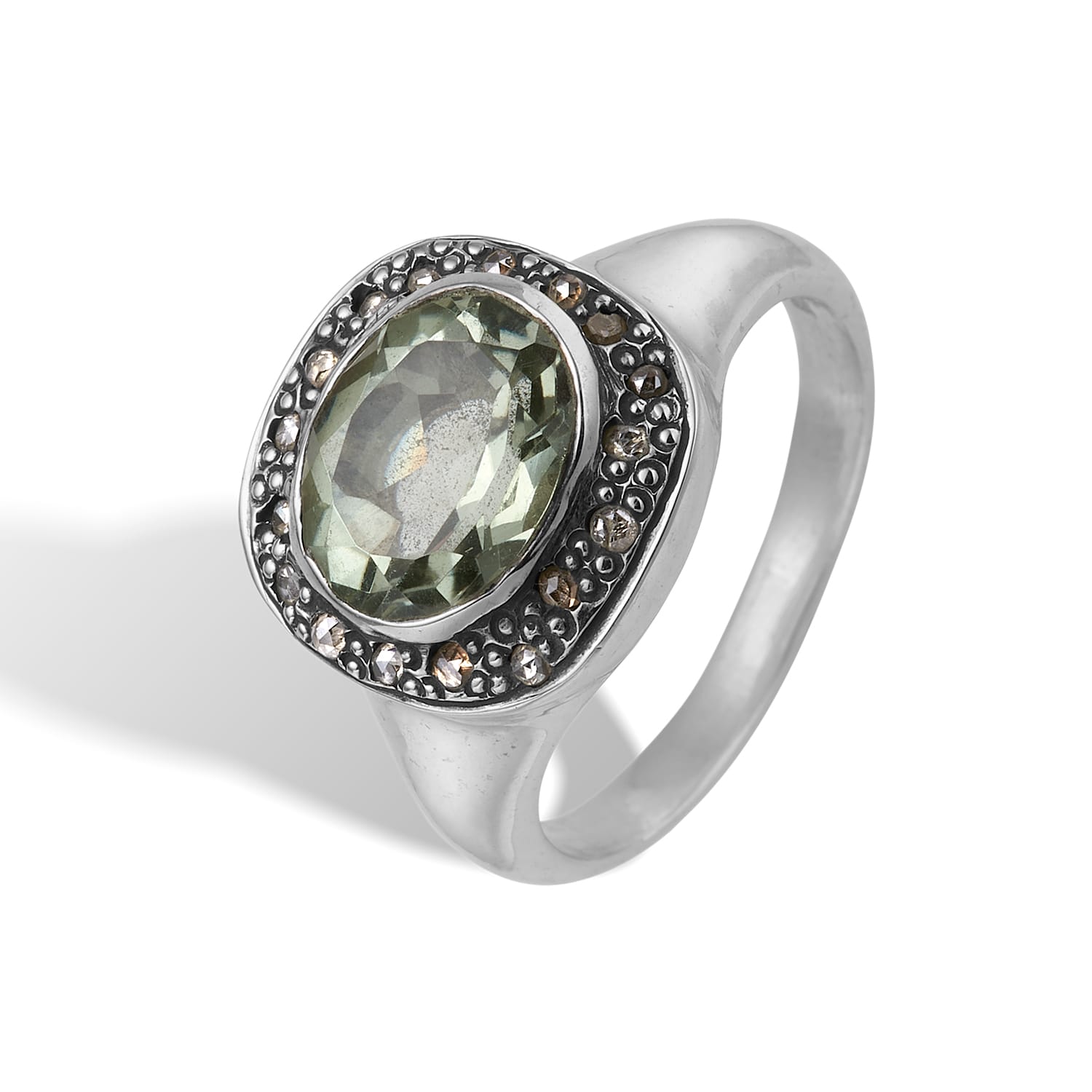Frida Signet Pav? Green Amethyst - 52