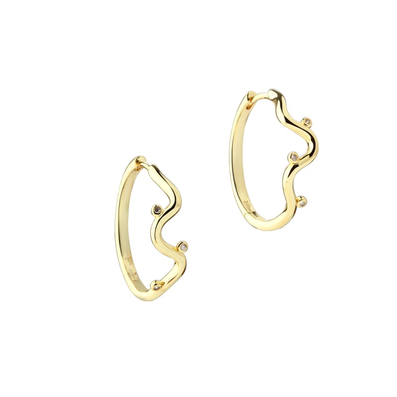 Wavy Hoop Big  Golden