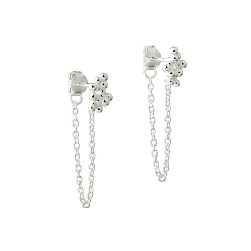 Aya Earstud Chain  Silver