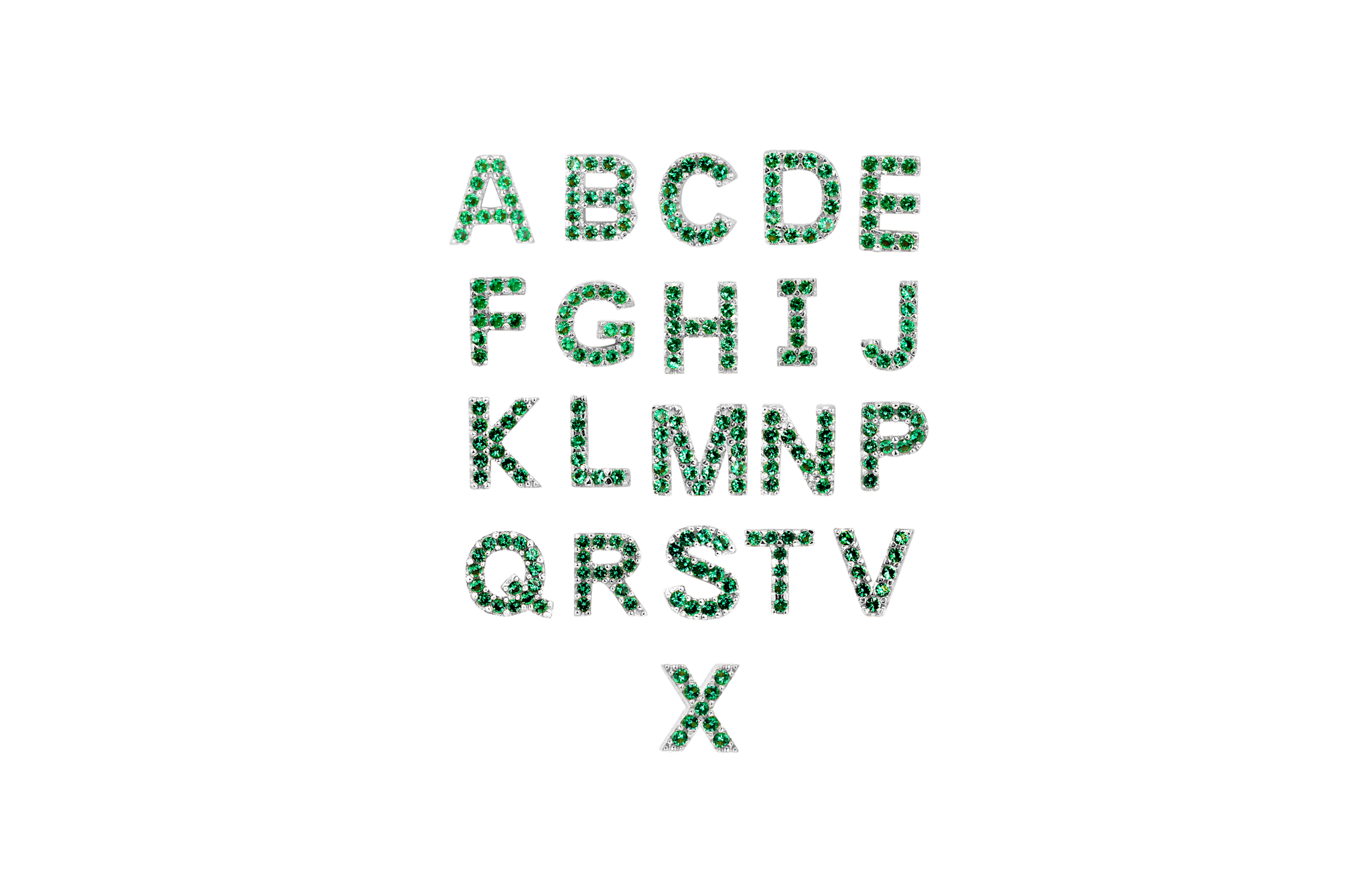Ix Letter Green Earring Silver