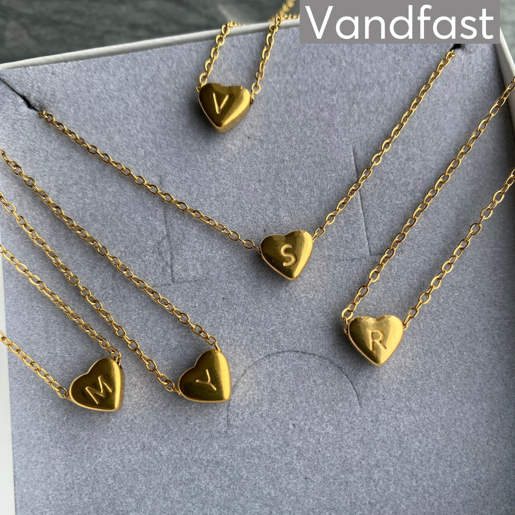 Annebrauner Heart Letter Halskæde 18k Guldbelagt - A