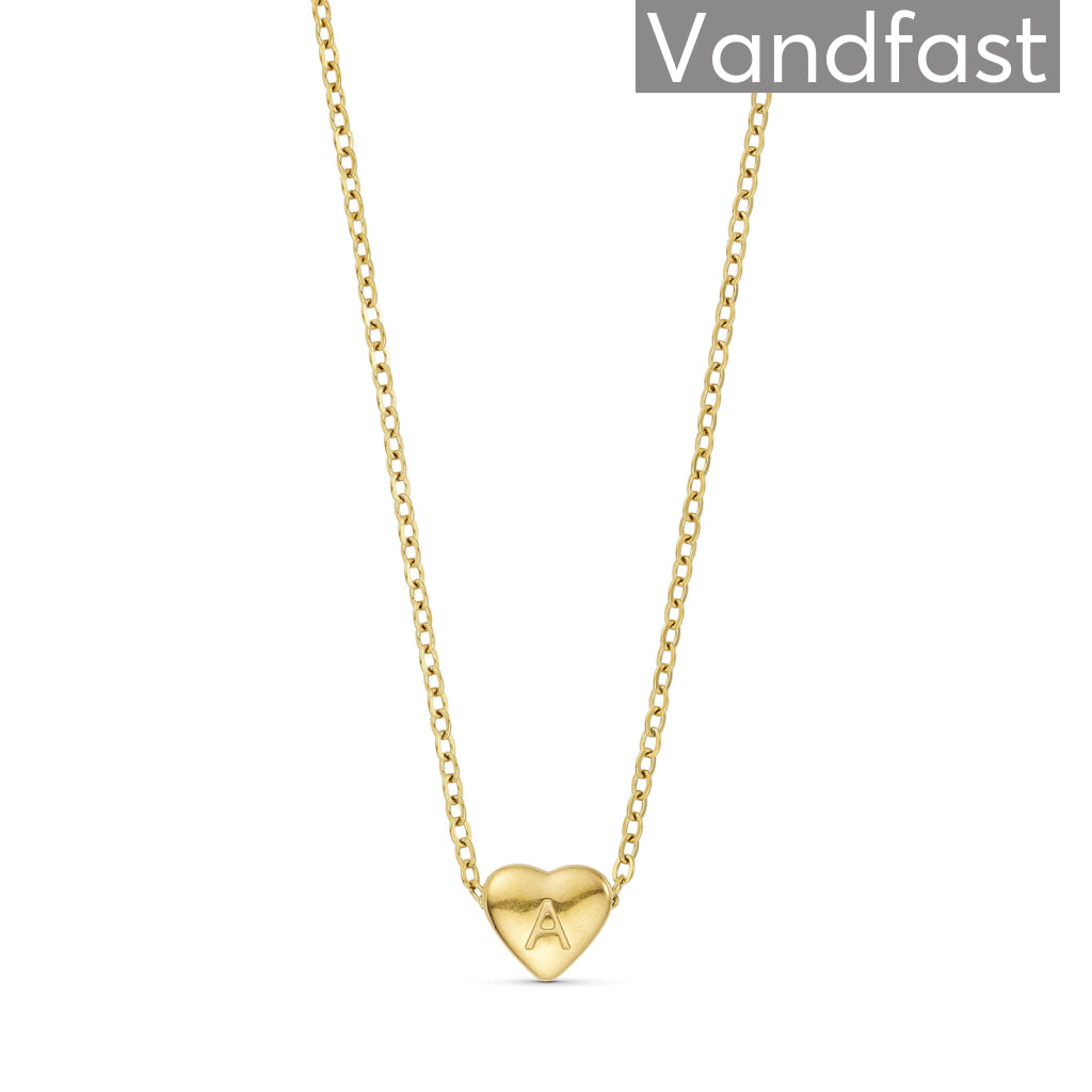 Annebrauner Heart Letter Halskæde 18k Guldbelagt - A