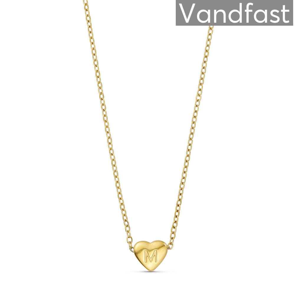 Annebrauner Heart Letter Halskæde 18k Guldbelagt - M