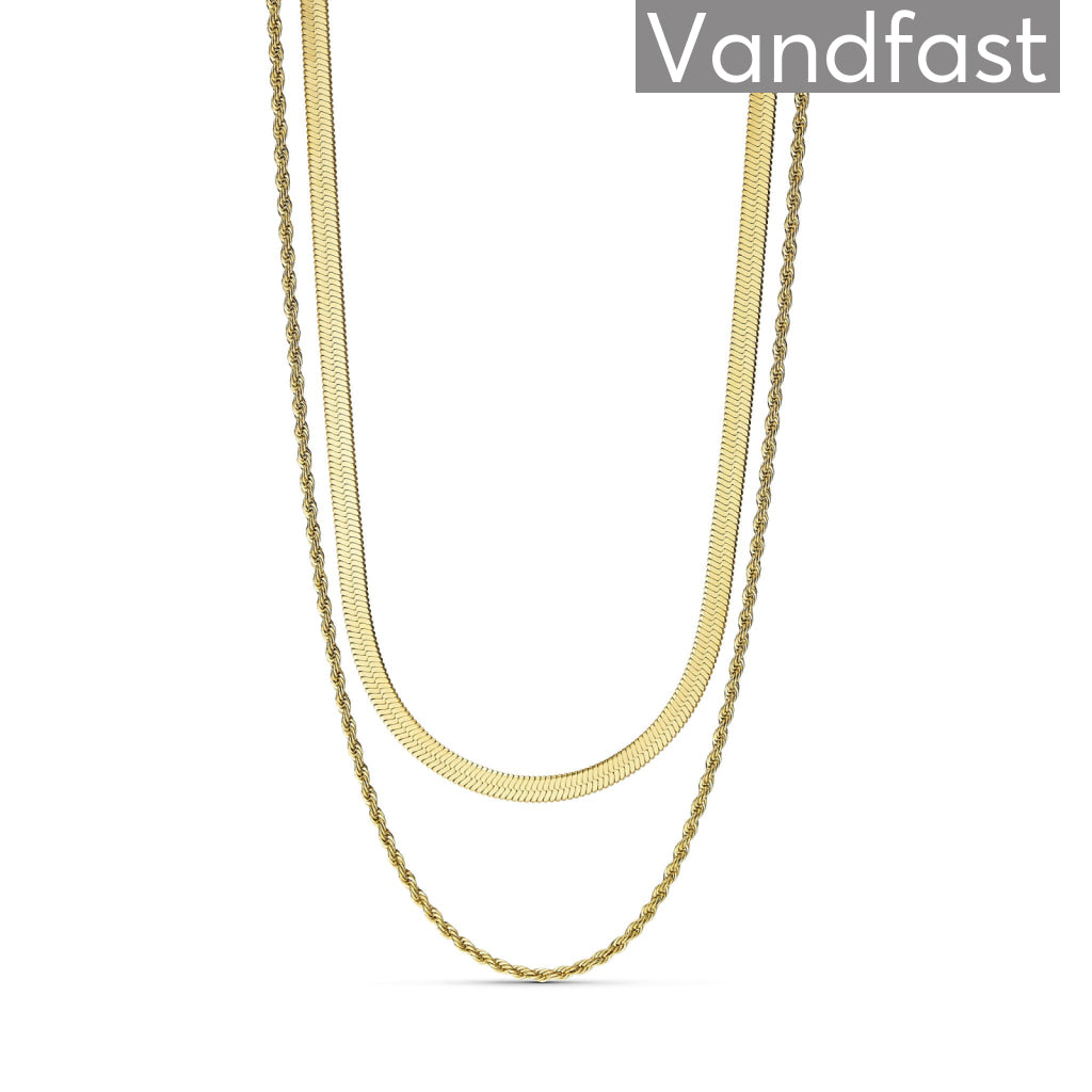 Annebrauner Snake Swirl Mix Halskæde 18k Guldbelagt