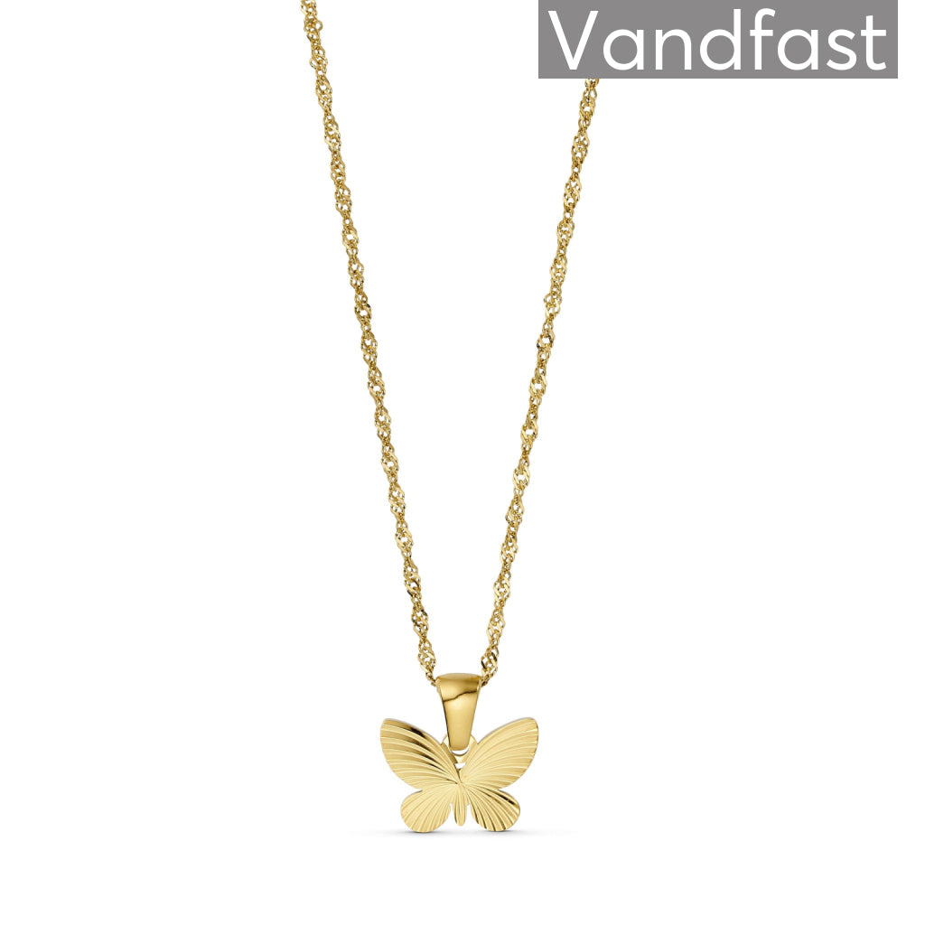 Annebrauner Sun Butterfly Halskæde 18k Guldbelagt