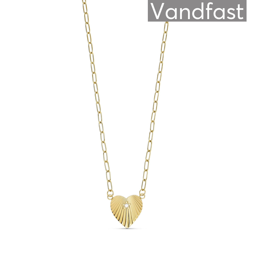 Annebrauner Sun Heart Zirconia Halskæde 18k Guldbelagt