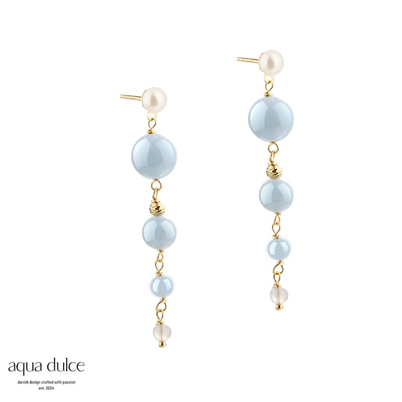 Sky Blue Ghita Earstud  Golden