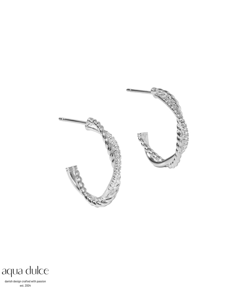 Twisted Darling Hoop Big  Silver