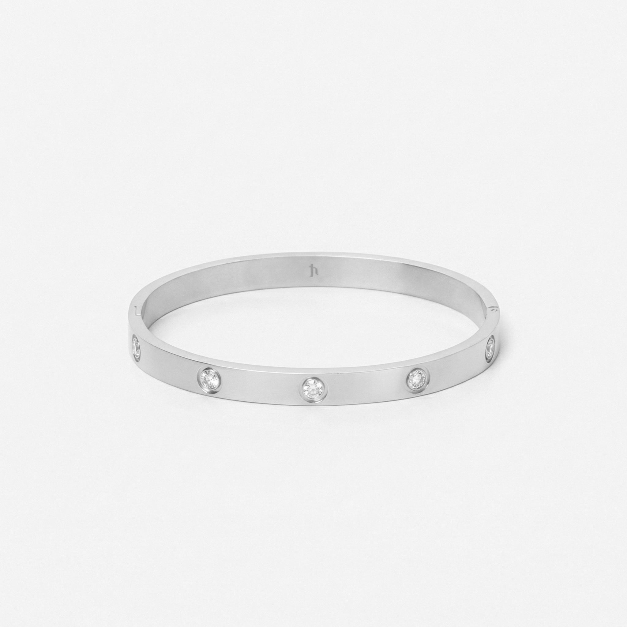 Crystal Bangle Sølvfarvet 6mm