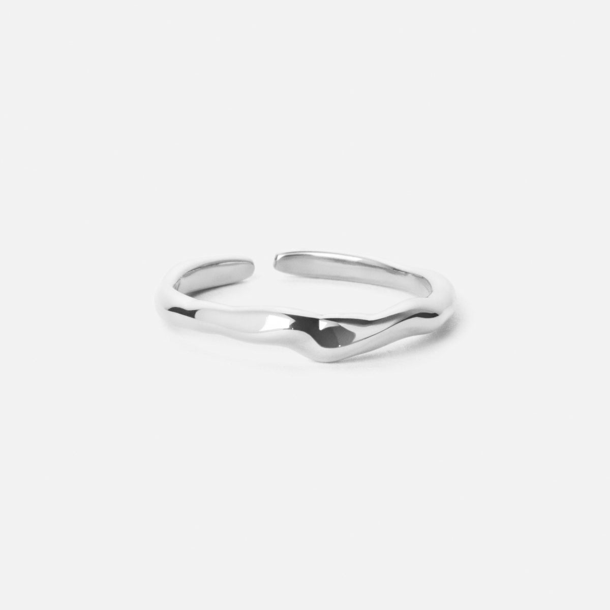 Curve Ring Justerbar Sølvfarvet