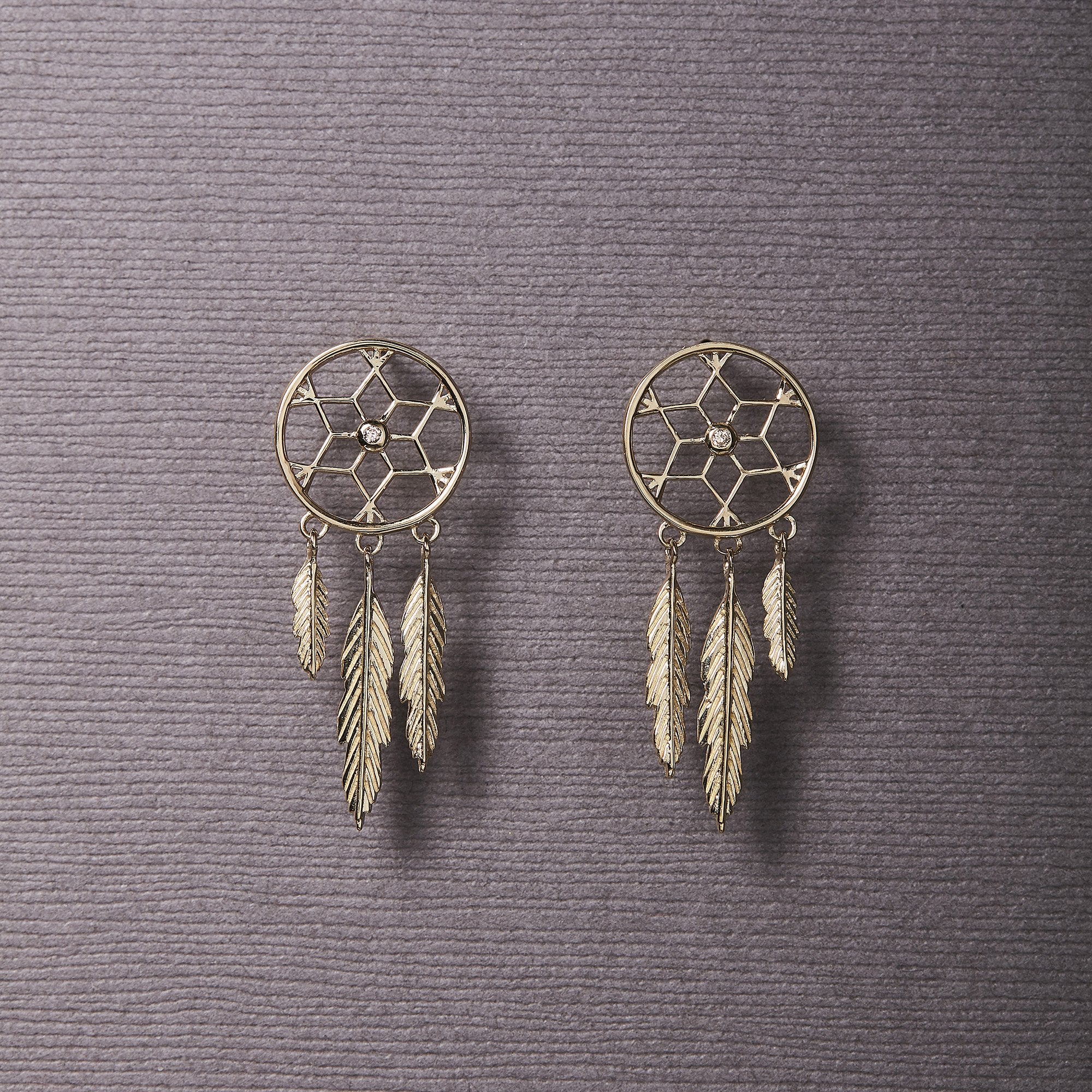 Catchingdreams øreringe - 14 Karat Guld Med Diamant - 10 Dages Levering