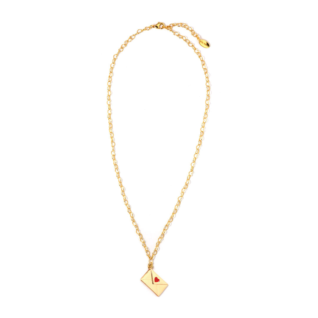 Halskæde - Loveletter - 48 Cm Kæde - 18 Karat Forgyldning