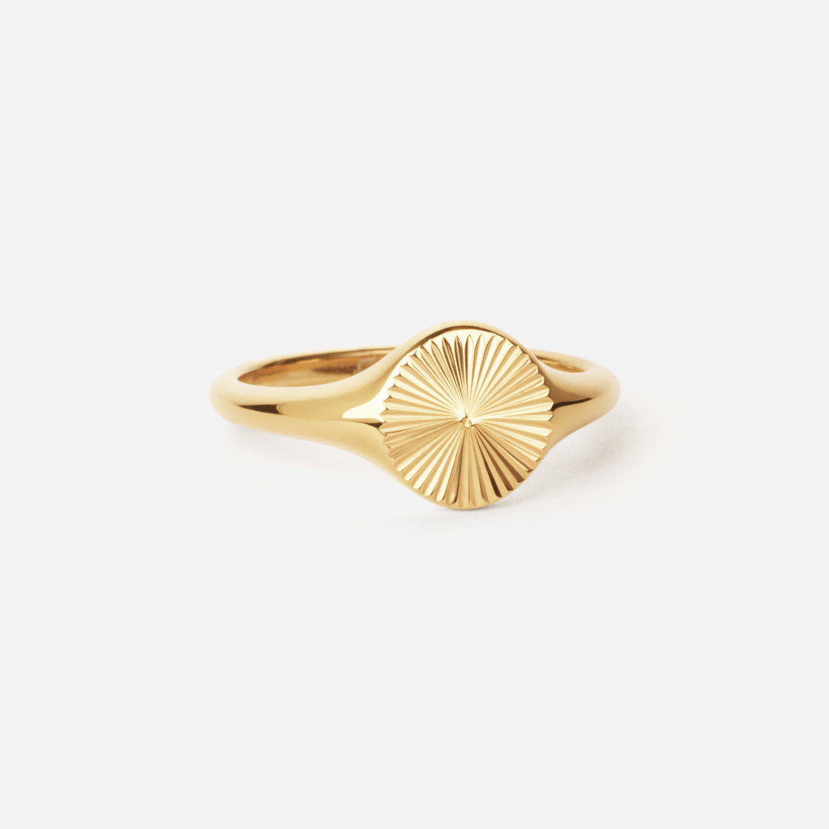 Sun Signet Rund Ring 18k Guldbelagt
