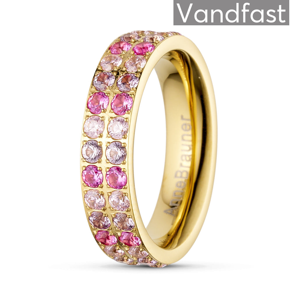 Annebrauner Alliance Rosepink Mix Ring 18k Guldbelagt - 50