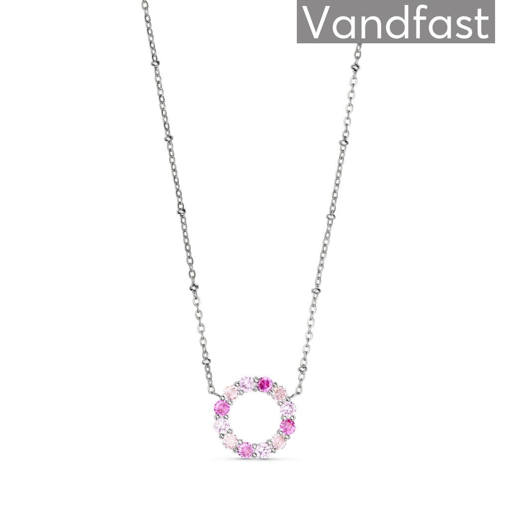 Annebrauner Big Pinkrose Circle Halskæde